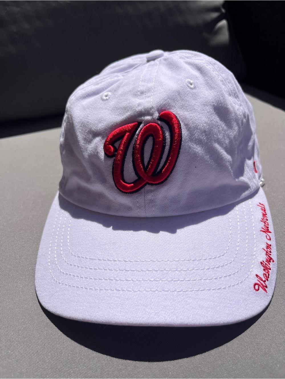 47Washington Nationals White Adjustable Baseball Cap Hat Women’s MLB Embroidered